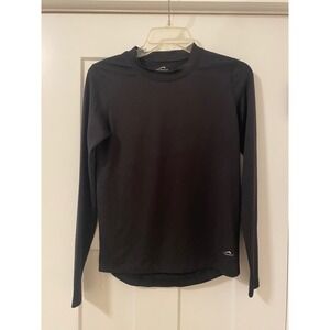 Polar Edge Youth Large Black Long Sleeve Base Layer Thermal Shirt Mock Neck